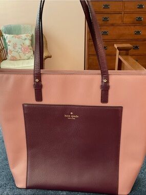 kate spade Pink and Burgundy Leather Tote